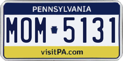 PA license plate MOM5131