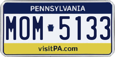 PA license plate MOM5133