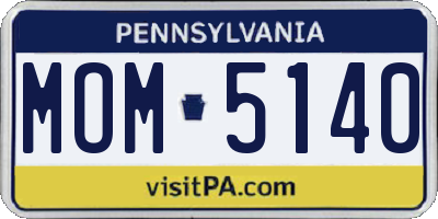 PA license plate MOM5140