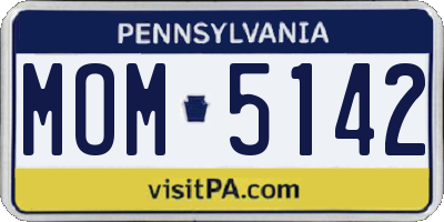 PA license plate MOM5142