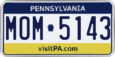 PA license plate MOM5143