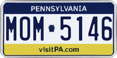 PA license plate MOM5146