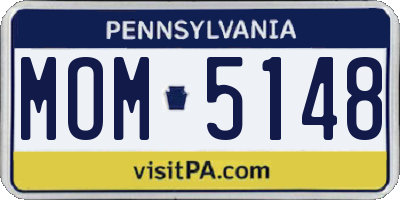 PA license plate MOM5148