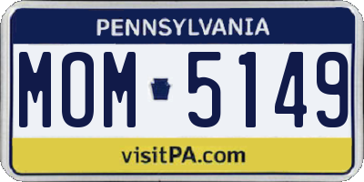 PA license plate MOM5149