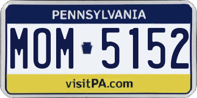 PA license plate MOM5152