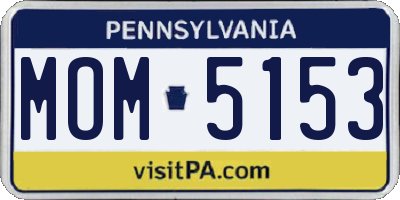 PA license plate MOM5153