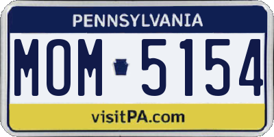 PA license plate MOM5154