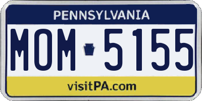 PA license plate MOM5155