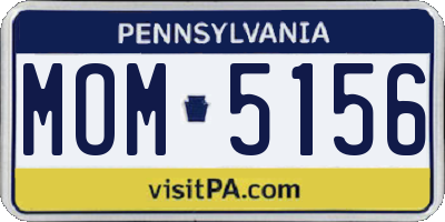 PA license plate MOM5156