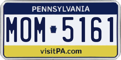 PA license plate MOM5161