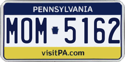 PA license plate MOM5162