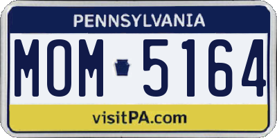 PA license plate MOM5164