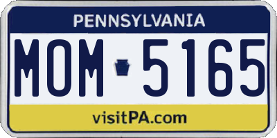 PA license plate MOM5165