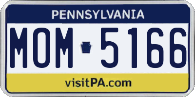 PA license plate MOM5166