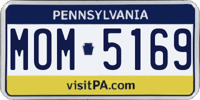 PA license plate MOM5169
