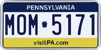 PA license plate MOM5171
