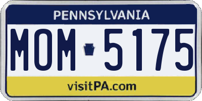 PA license plate MOM5175