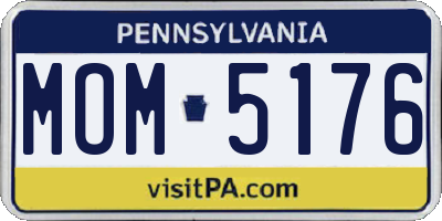 PA license plate MOM5176