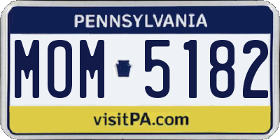 PA license plate MOM5182