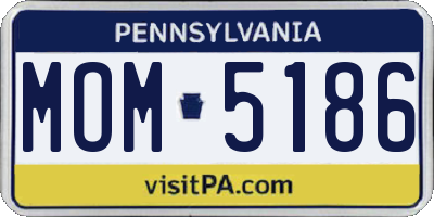 PA license plate MOM5186