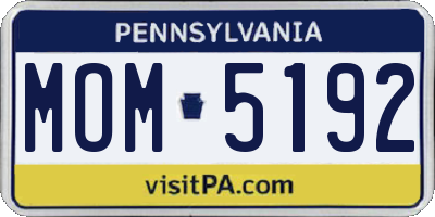 PA license plate MOM5192