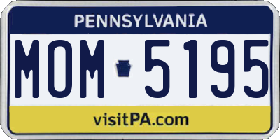 PA license plate MOM5195