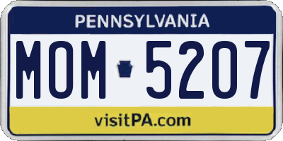 PA license plate MOM5207