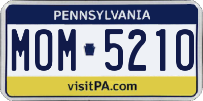 PA license plate MOM5210
