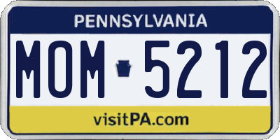 PA license plate MOM5212