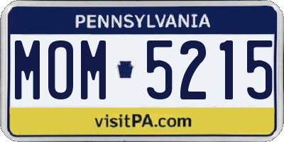 PA license plate MOM5215