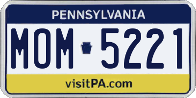 PA license plate MOM5221