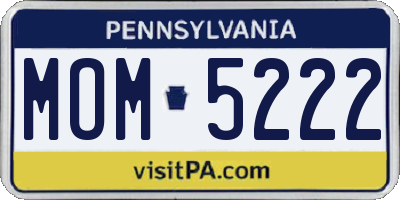 PA license plate MOM5222