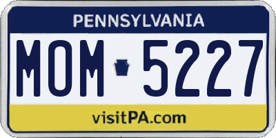 PA license plate MOM5227