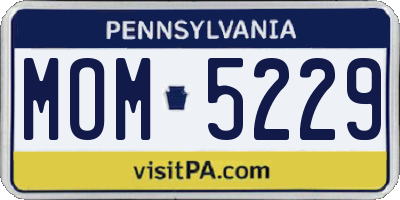 PA license plate MOM5229