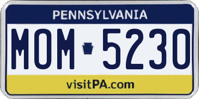 PA license plate MOM5230