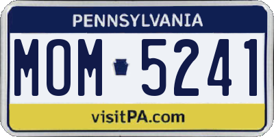 PA license plate MOM5241