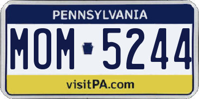 PA license plate MOM5244