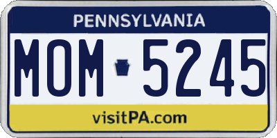 PA license plate MOM5245