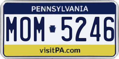 PA license plate MOM5246