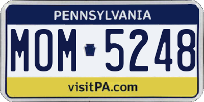 PA license plate MOM5248
