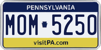 PA license plate MOM5250