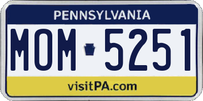 PA license plate MOM5251