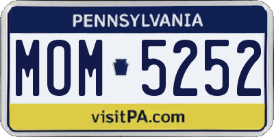 PA license plate MOM5252