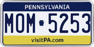 PA license plate MOM5253