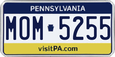 PA license plate MOM5255