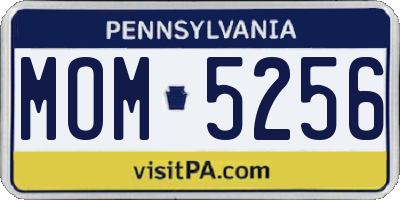 PA license plate MOM5256