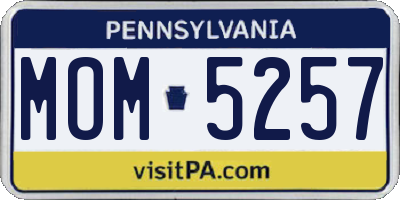 PA license plate MOM5257