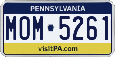 PA license plate MOM5261