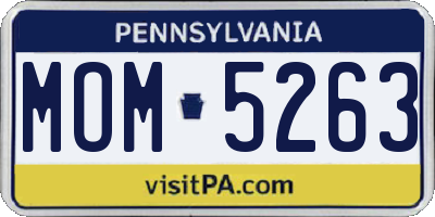 PA license plate MOM5263