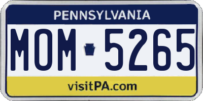 PA license plate MOM5265